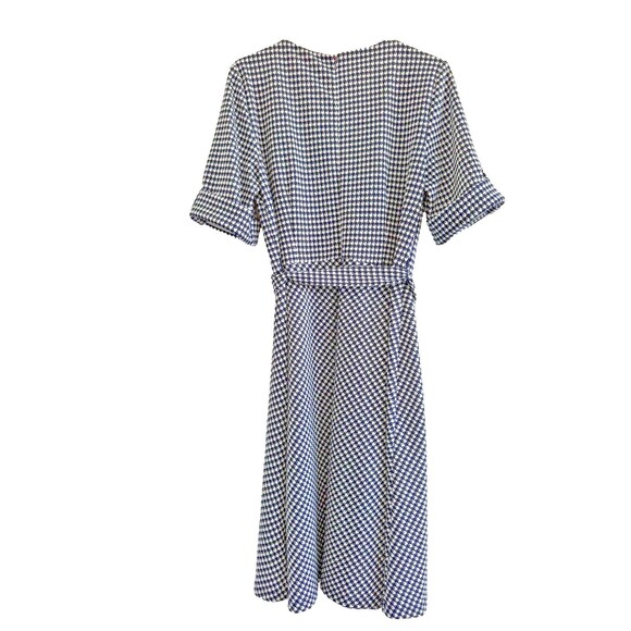 Shelby & Palmer Black  White Houndstooth Midi Dress short Sleeve Womens size 14 - Picture 7 of 9